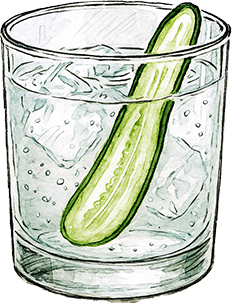 胡瓜ソーダ割りのイメージイラスト